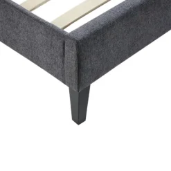 Beds & Headboards-Kirkland's Home Viv Charcoal Diamond Tufted Queen Bed Frame Gray