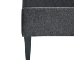 Beds & Headboards-Kirkland's Home Viv Charcoal Diamond Tufted Full Bed Frame Gray
