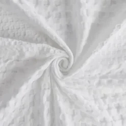 Shower Curtains-Kirkland's Home Waffle Cotton Shower Curtain White