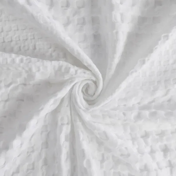 Shower Curtains-Kirkland's Home Waffle Cotton Shower Curtain White