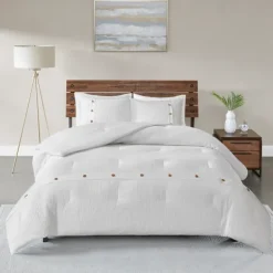 Comforters-Kirkland's Home Waffle Weave 3-Pc. Full/Queen Comforter Set Ivory