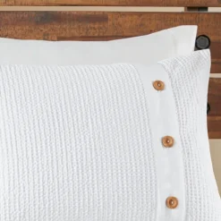 Comforters-Kirkland's Home Waffle Weave 3-Pc. Full/Queen Comforter Set Ivory
