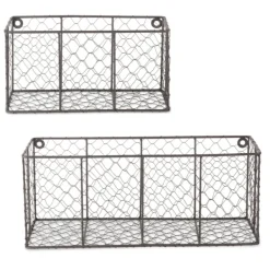 Wall Storage-Kirkland's Home Wall Hanging Chicken Wire Baskets, Set Of 2