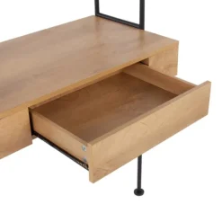 Office Furniture-Kirkland's Home Wall-Mounted Steel And Blonde Wood Desk