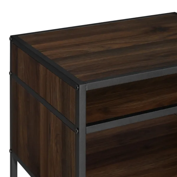 Accent & End Tables-Kirkland's Home Walnut And Metal Mid-Century Modern Accent Table