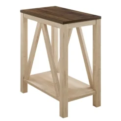 Accent & End Tables-Kirkland's Home Walnut And White Oak Narrow Frame Accent Table Brown