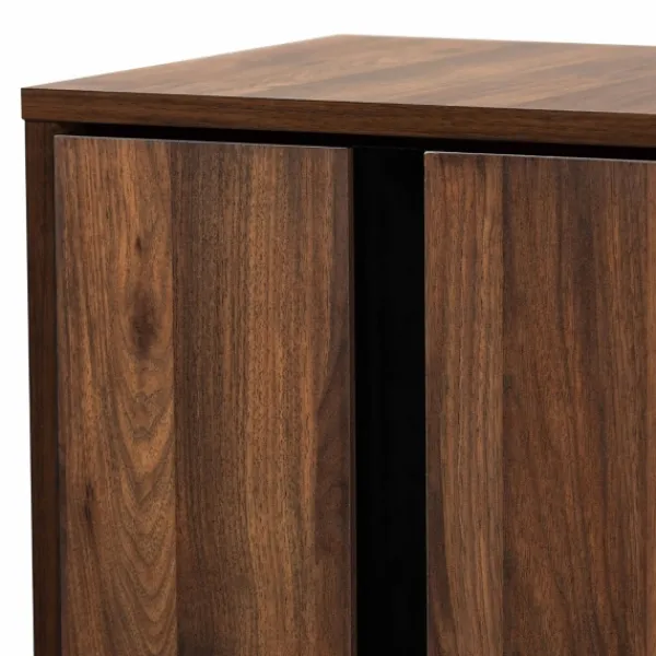 Entryway Furniture-Kirkland's Home Walnut Asymmetrical Shoe Storage Cabinet Brown