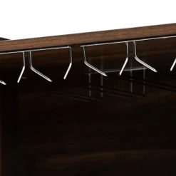 Cabinets & Sideboards-Kirkland's Home Walnut Brown Open Shelf Wine Cabinet