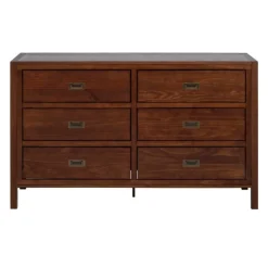 Dressers & Chests-Kirkland's Home Walnut Classic 6-Drawer Dresser Brown