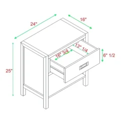Nightstands-Kirkland's Home Walnut Classic 1-Drawer Nightstand Brown