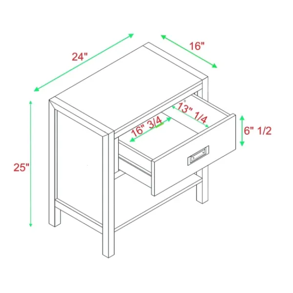 Nightstands-Kirkland's Home Walnut Classic 1-Drawer Nightstand Brown