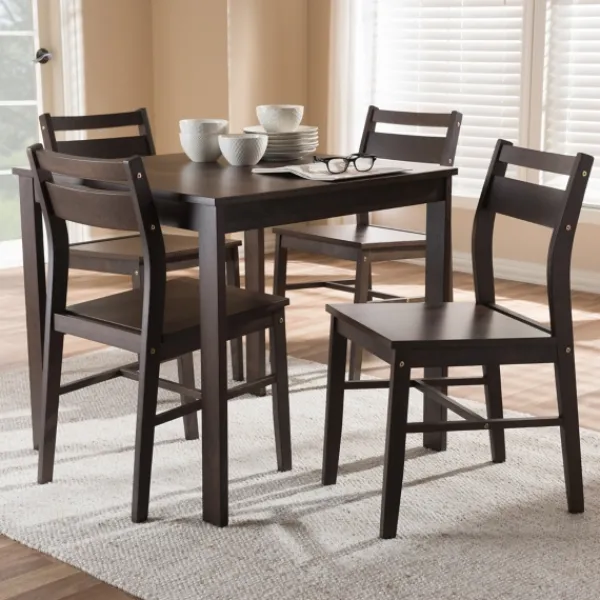 Dining Sets-Kirkland's Home Walnut Contemporary Wood 5-Pc. Dining Set