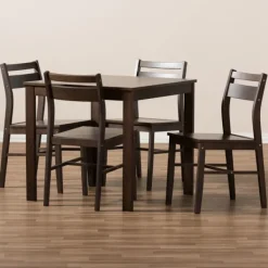 Dining Sets-Kirkland's Home Walnut Contemporary Wood 5-Pc. Dining Set