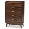Dressers & Chests-Kirkland's Home Walnut 5-Drawer Wood Chest Brown