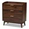 Dressers & Chests-Kirkland's Home Walnut 3-Drawer Wood Chest Brown
