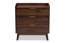 Dressers & Chests-Kirkland's Home Walnut 3-Drawer Wood Chest Brown