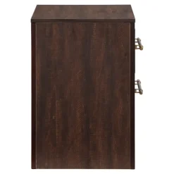 Nightstands-Kirkland's Home Walnut 2-Drawer Wood Nightstand Brown