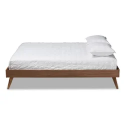 Beds & Headboards-Kirkland's Home Walnut Low Angled Leg King Bed Frame Brown