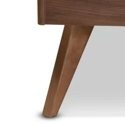 Beds & Headboards-Kirkland's Home Walnut Low Angled Leg King Bed Frame Brown