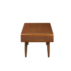Coffee Tables-Kirkland's Home Walnut Mid-Century Modern Solid Wood Coffee Table Brown