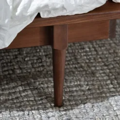 Beds & Headboards-Kirkland's Home Walnut Mid-Century Modern Queen Bed Frame Brown