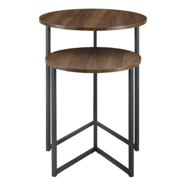 Accent & End Tables-Kirkland's Home Walnut Nesting V-Leg Accent Tables, Set Of 2 Brown