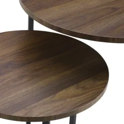 Accent & End Tables-Kirkland's Home Walnut Nesting V-Leg Accent Tables, Set Of 2 Brown
