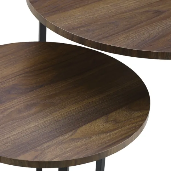 Accent & End Tables-Kirkland's Home Walnut Nesting V-Leg Accent Tables, Set Of 2 Brown