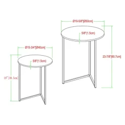 Accent & End Tables-Kirkland's Home Walnut Nesting V-Leg Accent Tables, Set Of 2 Brown