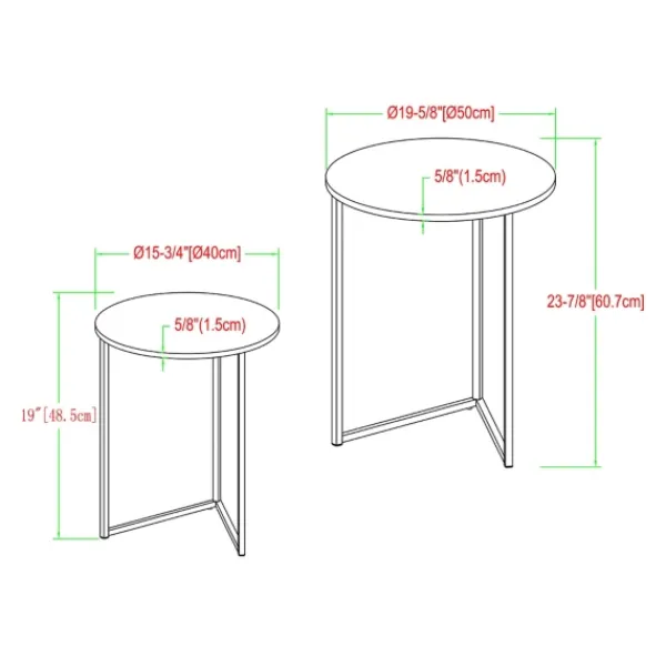 Accent & End Tables-Kirkland's Home Walnut Nesting V-Leg Accent Tables, Set Of 2 Brown