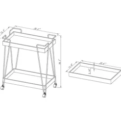 Kitchen Islands & Bar Carts-Kirkland's Home Walnut Paulownia 2-Tier Tray Bar Cart