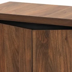 Entryway Furniture-Kirkland's Home Walnut Slim Shoe Storage Cabinet Brown