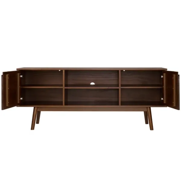 Tv Stands & Media Consoles-Kirkland's Home Walnut Solid Wood Tv Console Brown