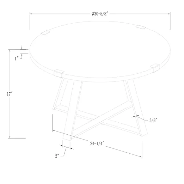 Coffee Tables-Kirkland's Home Walnut Urban Rustic Round Coffee Table Brown