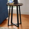 Accent & End Tables-Kirkland's Home Walnut Urban Rustic Round Accent Table Brown