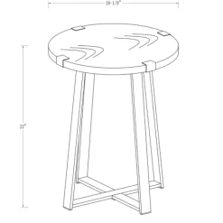Accent & End Tables-Kirkland's Home Walnut Urban Rustic Round Accent Table Brown