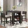 Dining Sets-Kirkland's Home Walnut Usb Counter Table And Stools, Set Of 3 Brown