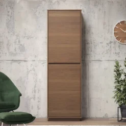 Bookshelves-Kirkland's Home Walnut Wood 2-Door Modern Bookshelf