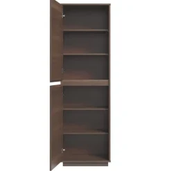 Bookshelves-Kirkland's Home Walnut Wood 2-Door Modern Bookshelf