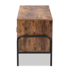 Tv Stands & Media Consoles-Kirkland's Home Walnut Wood 2-Door Tv Stand Brown