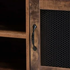 Tv Stands & Media Consoles-Kirkland's Home Walnut Wood 2-Door Tv Stand Brown
