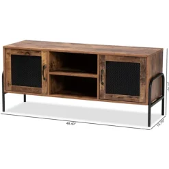 Tv Stands & Media Consoles-Kirkland's Home Walnut Wood 2-Door Tv Stand Brown