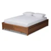 Beds & Headboards-Kirkland's Home Walnut Wood 4-Drawer King Platform Bed Brown