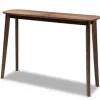 Console Tables-Kirkland's Home Walnut Wood Frame Splayed Legs Console Brown