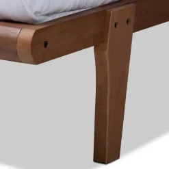 Beds & Headboards-Kirkland's Home Walnut Wood Full Platform Bed Brown
