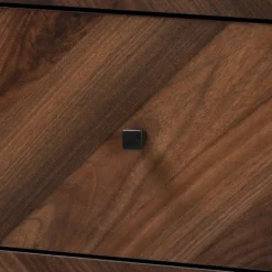 Cabinets & Sideboards-Kirkland's Home Walnut Wood Grain 5-Drawer Chest Brown