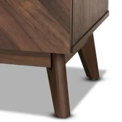 Cabinets & Sideboards-Kirkland's Home Walnut Wood Grain 5-Drawer Chest Brown