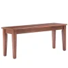Dining Chairs-Kirkland's Home Walnut Wooden Dining Bench Brown
