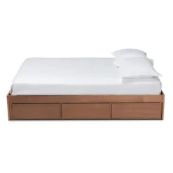 Beds & Headboards-Kirkland's Home Walnut Wooden 3-Drawer Platform Bed Brown