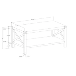 Coffee Tables-Kirkland's Home Walnut X-Frame Rustic Wood Coffee Table Brown